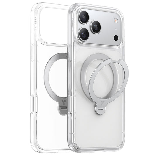 Ovitek MagSafe za Apple iPhone 17 Pro Max, Torras, Ostand Spin, Prozoren