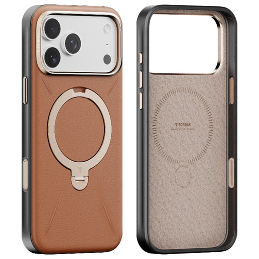 MagSafe ovitek za Apple iPhone 17 Pro Max, Torras, QPRO Leather, Rjava