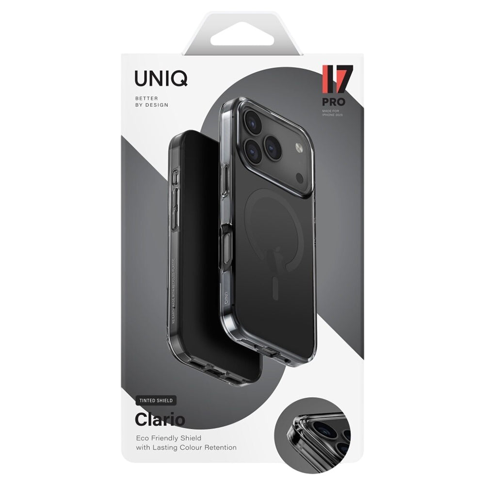 Ovitek MagSafe za Apple iPhone 17 Pro Max, UNIQ, Clario MagClick, Črn