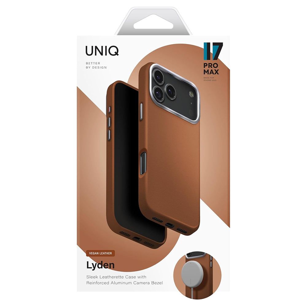 MagSafe ovitek za Apple iPhone 17 Pro Max, UNIQ, Lyden Leatherette, rjav