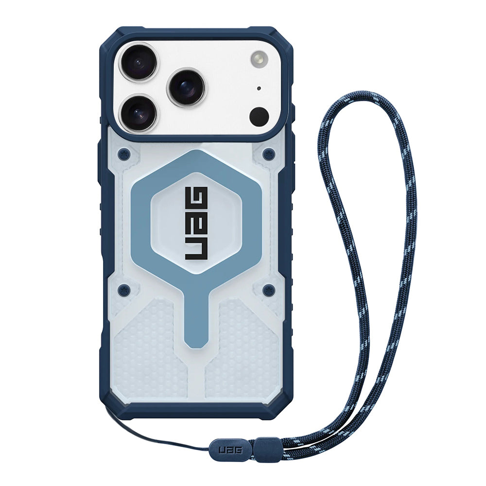 Ovitek MagSafe za Apple iPhone 17 Pro Max, Urban Armor Gear, Pathfinder Clear with Lanyard, Modra