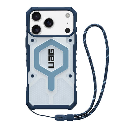 Ovitek MagSafe za Apple iPhone 17 Pro Max, Urban Armor Gear, Pathfinder Clear with Lanyard, Modra