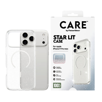 Ovitek MagSafe za Apple iPhone 17 Pro, PanzerGlass, Care Urban Explorer Star Lit, Prosojna Bela