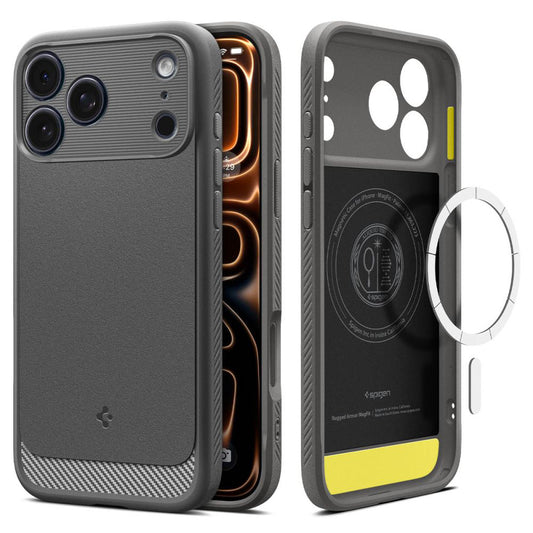 Ovitek MagSafe za Apple iPhone 17 Pro, Spigen, Rugged Armor, Siva