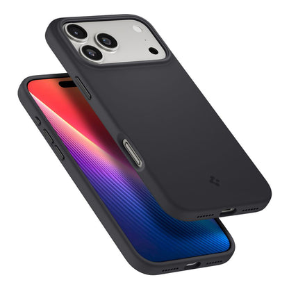 Ovitek MagSafe za Apple iPhone 17 Pro, Spigen, Silicone Fit, Črn