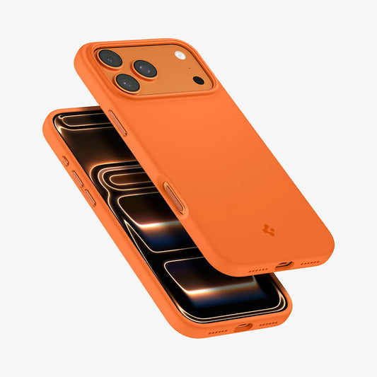 Ovitek MagSafe za Apple iPhone 17 Pro, Spigen, Silicone Fit, Oranžen ACS11379
