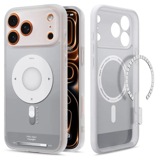 Ovitek MagSafe za Apple iPhone 17 Pro, Spigen, Ultra Hybrid Classic, Srebrn.