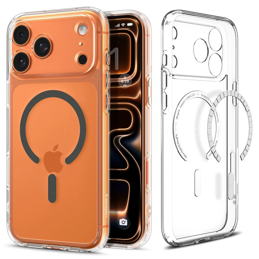 Ovitek MagSafe za Apple iPhone 17 Pro, Spigen, Ultra Hybrid, Siv