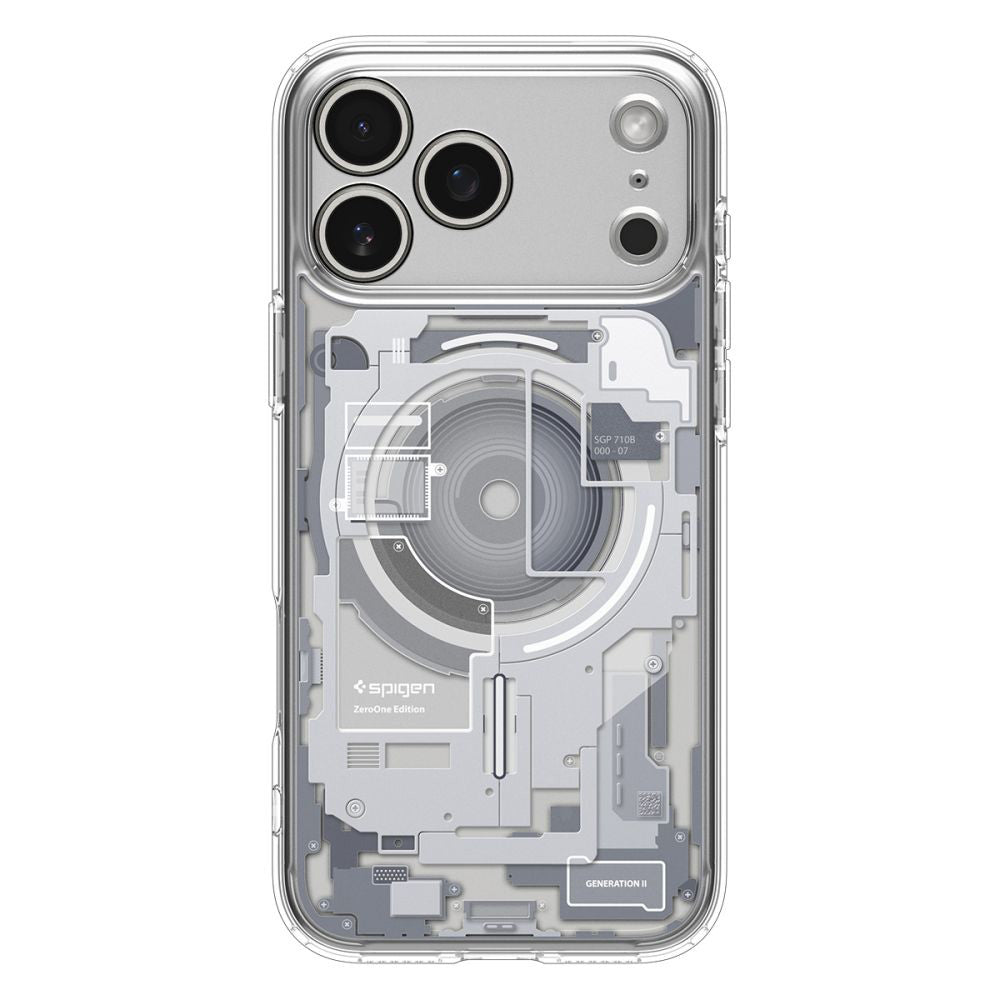 Ovitek MagSafe za Apple iPhone 17 Pro, Spigen, Ultra Hybrid Zero One, Bela