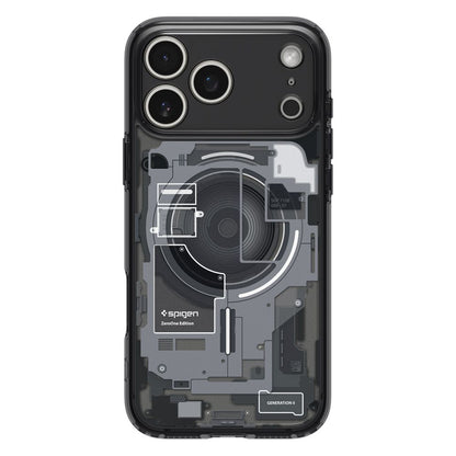Ovitek MagSafe za Apple iPhone 17 Pro, Spigen, Ultra Hybrid Zero One, Črn