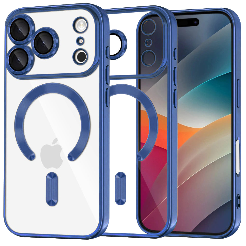 Ovitek MagSafe za Apple iPhone 17 Pro, Techsuit, Luxury Crystal, Modra