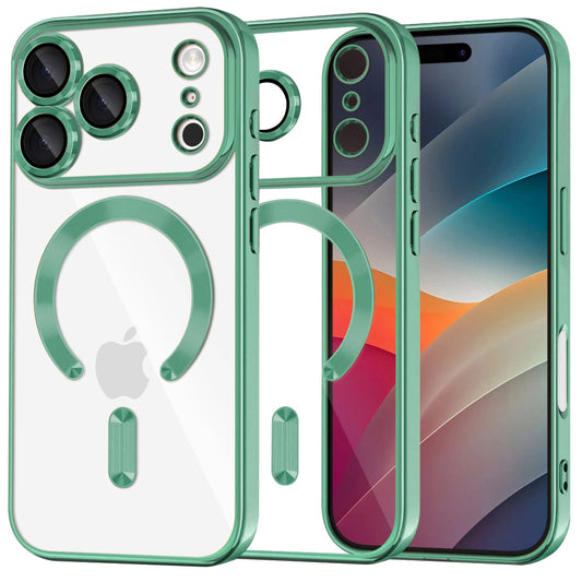 Ovitek MagSafe za Apple iPhone 17 Pro, Techsuit, Luxury Crystal, Svetlo zelen