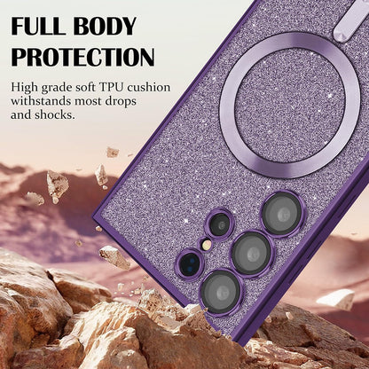 Ovitek MagSafe za Apple iPhone 17 Pro, Techsuit, Luxury Glitter, Črn