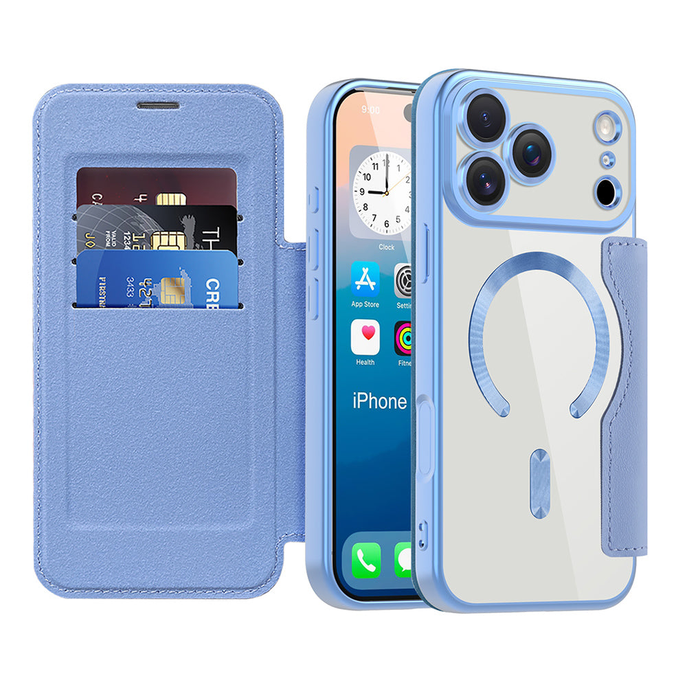 Ovitek MagSafe za Apple iPhone 17 Pro, Techsuit, SmartMag Book, Bleu