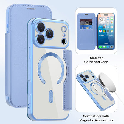 Ovitek MagSafe za Apple iPhone 17 Pro, Techsuit, SmartMag Book, Bleu
