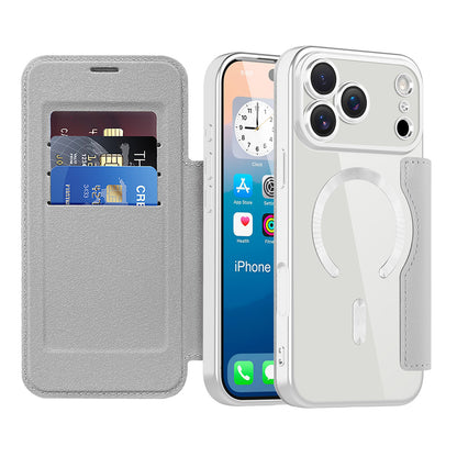 Ovitek MagSafe za Apple iPhone 17 Pro, Techsuit, SmartMag Book, Siv