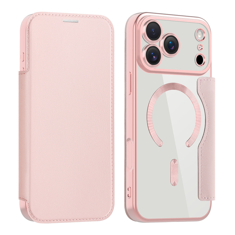 Ovitek MagSafe za Apple iPhone 17 Pro, Techsuit, SmartMag Book, Roza