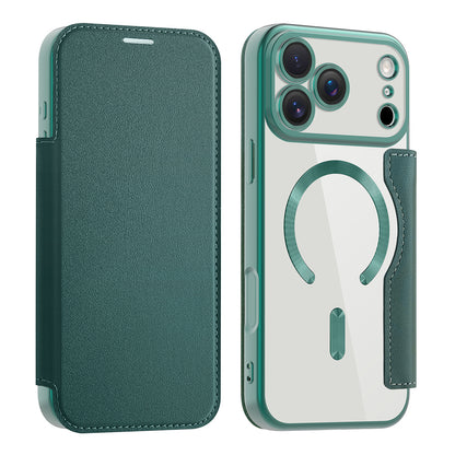 Ovitek MagSafe za Apple iPhone 17 Pro, Techsuit, SmartMag Book, Zelen