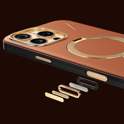 MagSafe ovitek za Apple iPhone 17 Pro, Torras, QPRO Leather, Rjava