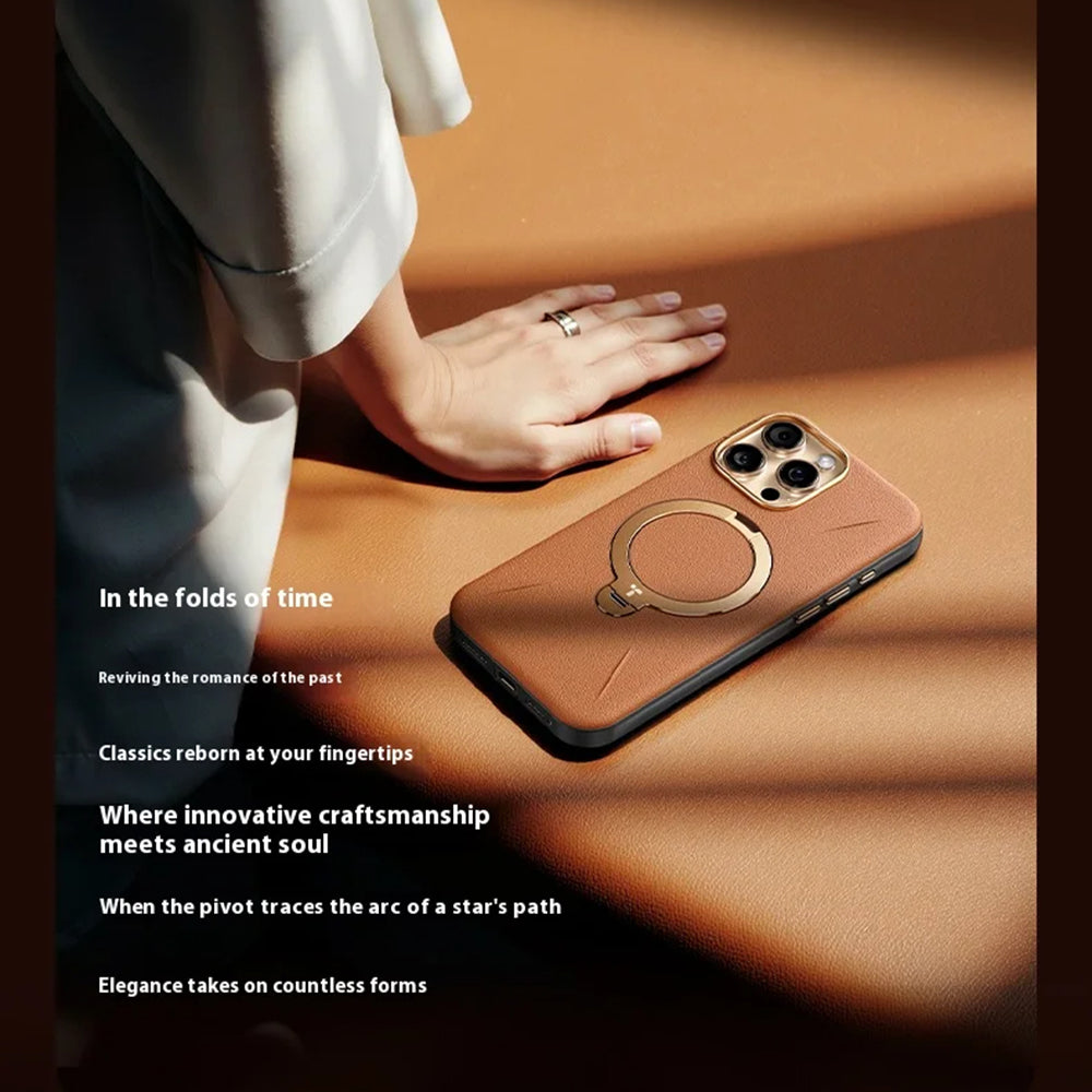 MagSafe ovitek za Apple iPhone 17 Pro, Torras, QPRO Leather, Rjava