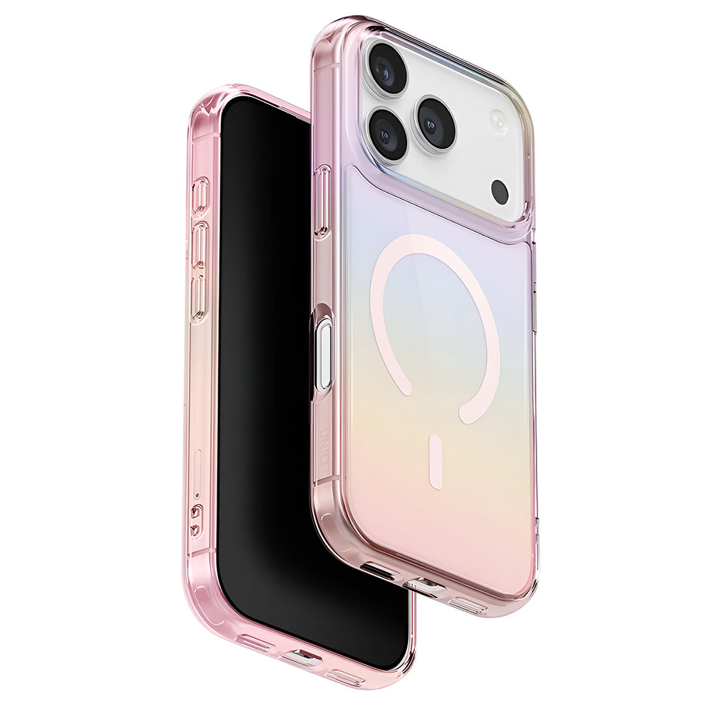 Ovitek MagSafe za Apple iPhone 17 Pro, UNIQ, Iridescia MagClick, Pastelno modra