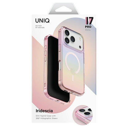 Ovitek MagSafe za Apple iPhone 17 Pro, UNIQ, Iridescia MagClick, Pastelno modra