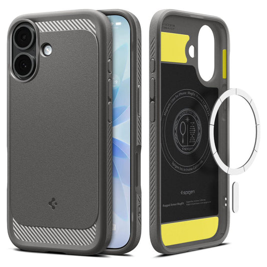 Ovitek MagSafe za Apple iPhone 17, Spigen, Rugged Armor, Siva