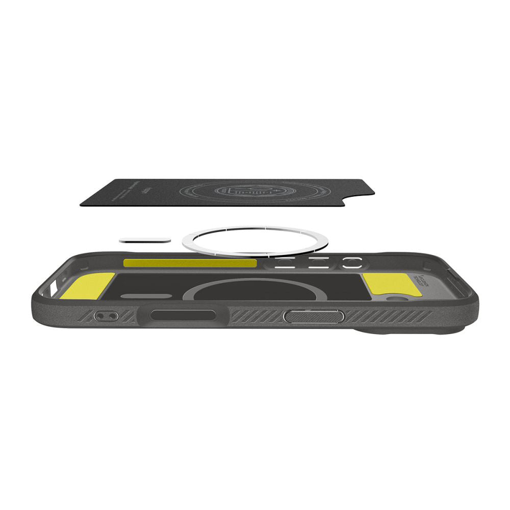 Ovitek MagSafe za Apple iPhone 17, Spigen, Rugged Armor, Siva