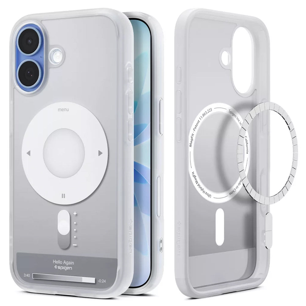 Ovitek MagSafe za Apple iPhone 17, Spigen, Ultra Hybrid Classic, Srebrn.
