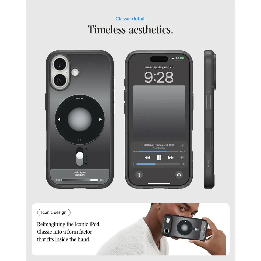 Ovitek MagSafe za Apple iPhone 17, Spigen, Ultra Hybrid Classic, Črn