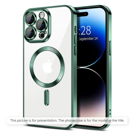 Ovitek MagSafe za Apple iPhone 17, Techsuit, Luxury Crystal, Temno Zelen