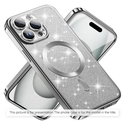 Ovitek MagSafe za Apple iPhone 17, Techsuit, Luxury Glitter, Srebrn
