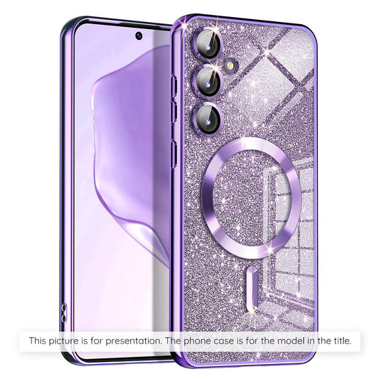 Ovitek MagSafe za Apple iPhone 17, Techsuit, Luxury Glitter, Svetlo Vijolična
