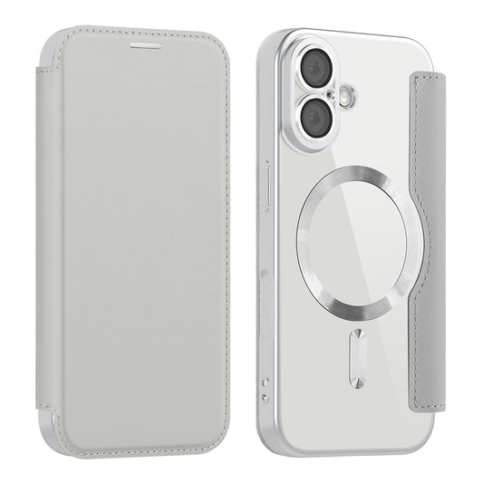 Ovitek MagSafe za Apple iPhone 17, Techsuit, SmartMag Book, Siva