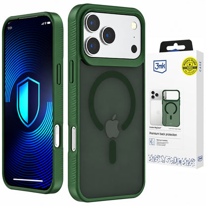 Ovitek MagSafe za Apple iPhone 18 Pro / 17 Pro, 3MK, Smoke MagCase, zelen
