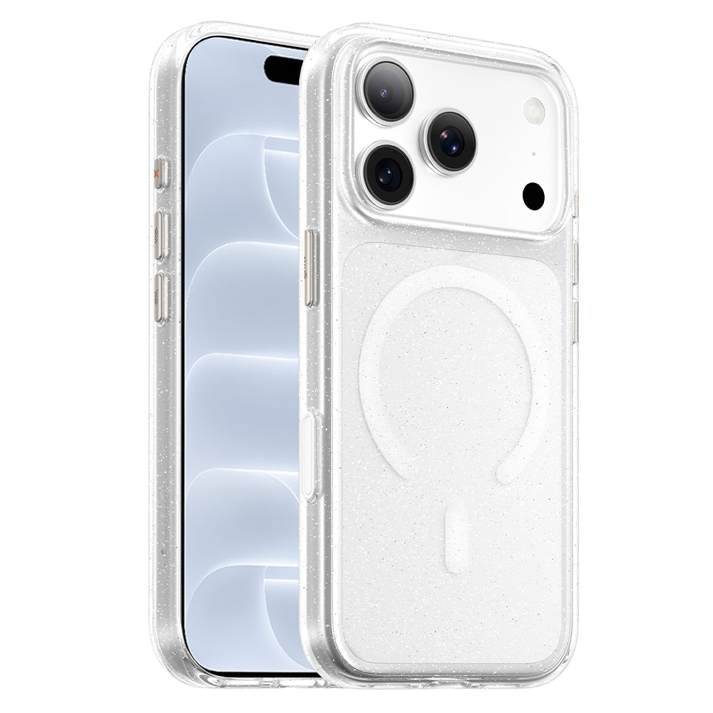 MagSafe ovitek za Apple iPhone 18 Pro / 17 Pro, Blueo, Crystal Pro Anti-Drop Glitter, prozoren