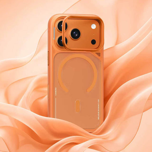 MagSafe ovitek za Apple iPhone 18 Pro / 17 Pro, Blueo, stojalo za odvajanje toplote, satenasto oranžen