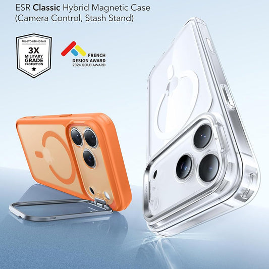 MagSafe ovitek za Apple iPhone 18 Pro / 17 Pro, ESR, Classic Hybrid Kickstand, Satinirano oranžen