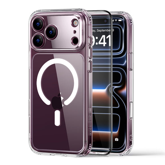 Ovitek MagSafe za Apple iPhone 18 Pro / 17 Pro, ESR, Classic Hybrid s zaščito zaslona, Prozoren