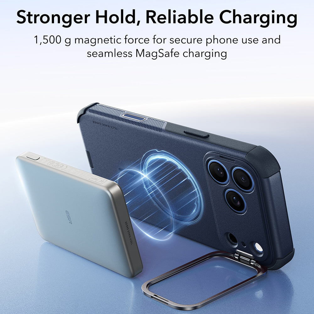 Ovitek MagSafe za Apple iPhone 18 Pro / 17 Pro, ESR, Cyber Armor Kickstand, modra
