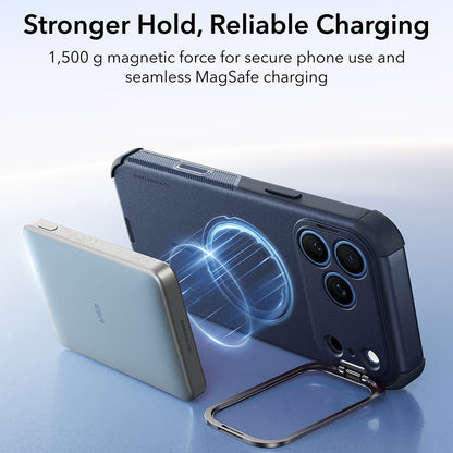 Ovitek MagSafe za Apple iPhone 18 Pro / 17 Pro, ESR, Cyber Armor Kickstand, modra