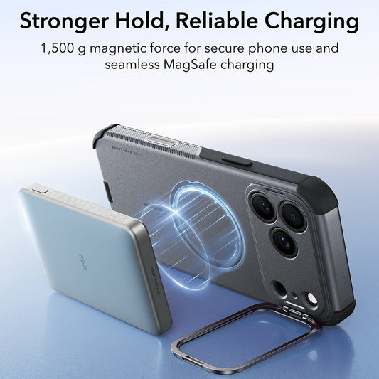 Ovitek MagSafe za Apple iPhone 18 Pro / 17 Pro, ESR, Cyber Armor Kickstand, Siva