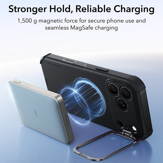Ovitek MagSafe za Apple iPhone 18 Pro / 17 Pro, ESR, Cyber Armor Kickstand, Črn