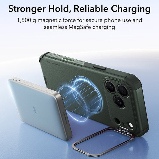 MagSafe ovitek za Apple iPhone 18 Pro / 17 Pro, ESR, Cyber Armor Kickstand, Zelen