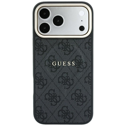 MagSafe ovitek za Apple iPhone 18 Pro / 17 Pro, Guess, 4G Relief Classic, Črn