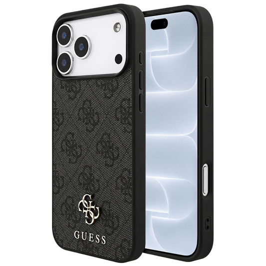 Ovitek MagSafe za Apple iPhone 18 Pro / 17 Pro, Guess, 4G Small and Classic, Črn