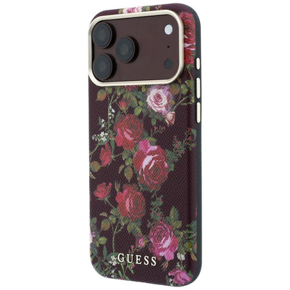 MagSafe ovitek za Apple iPhone 18 Pro / 17 Pro, Guess, Blossom Roses Print, bordo