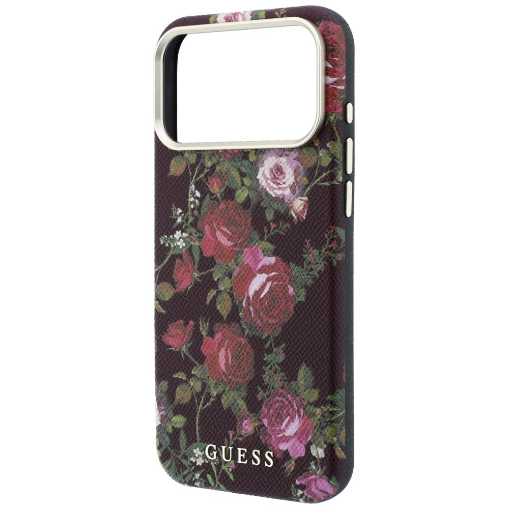 MagSafe ovitek za Apple iPhone 18 Pro / 17 Pro, Guess, Blossom Roses Print, bordo