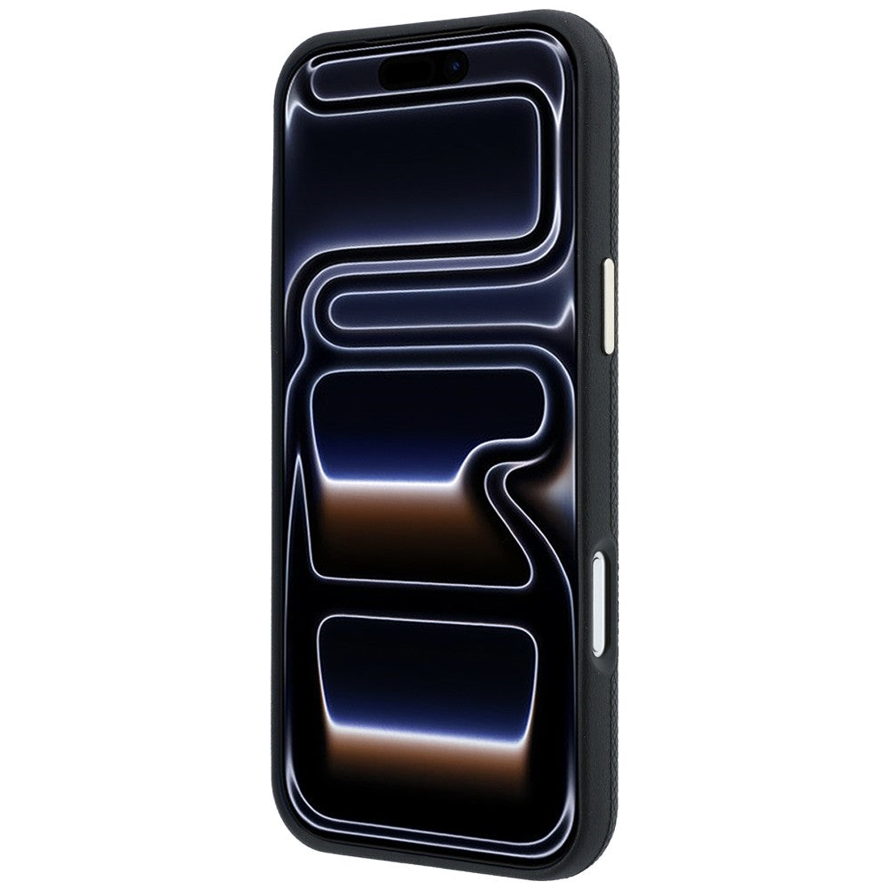 Ovitek MagSafe za Apple iPhone 18 Pro / 17 Pro, Guess, zrnast okrogel logotip iz strasa, črn