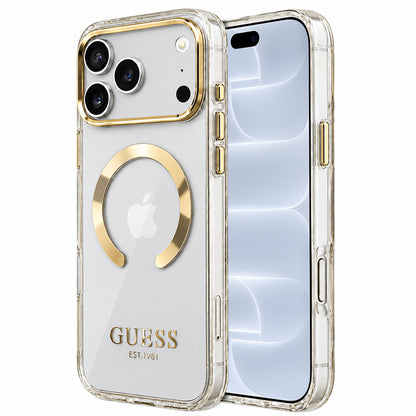 Ovitek MagSafe za Apple iPhone 18 Pro / 17 Pro, Guess, Metal Outline, Zlata